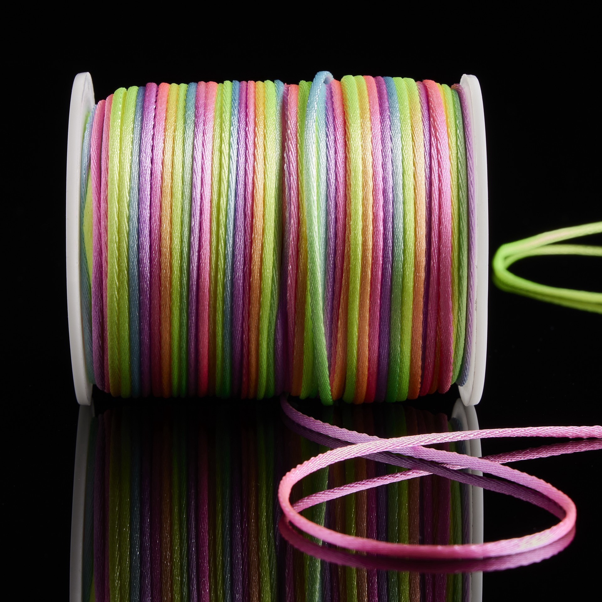 slide 2 of 2, Rainbow Rattail Cord By Bead Landing, 0.05 in x 100 yd