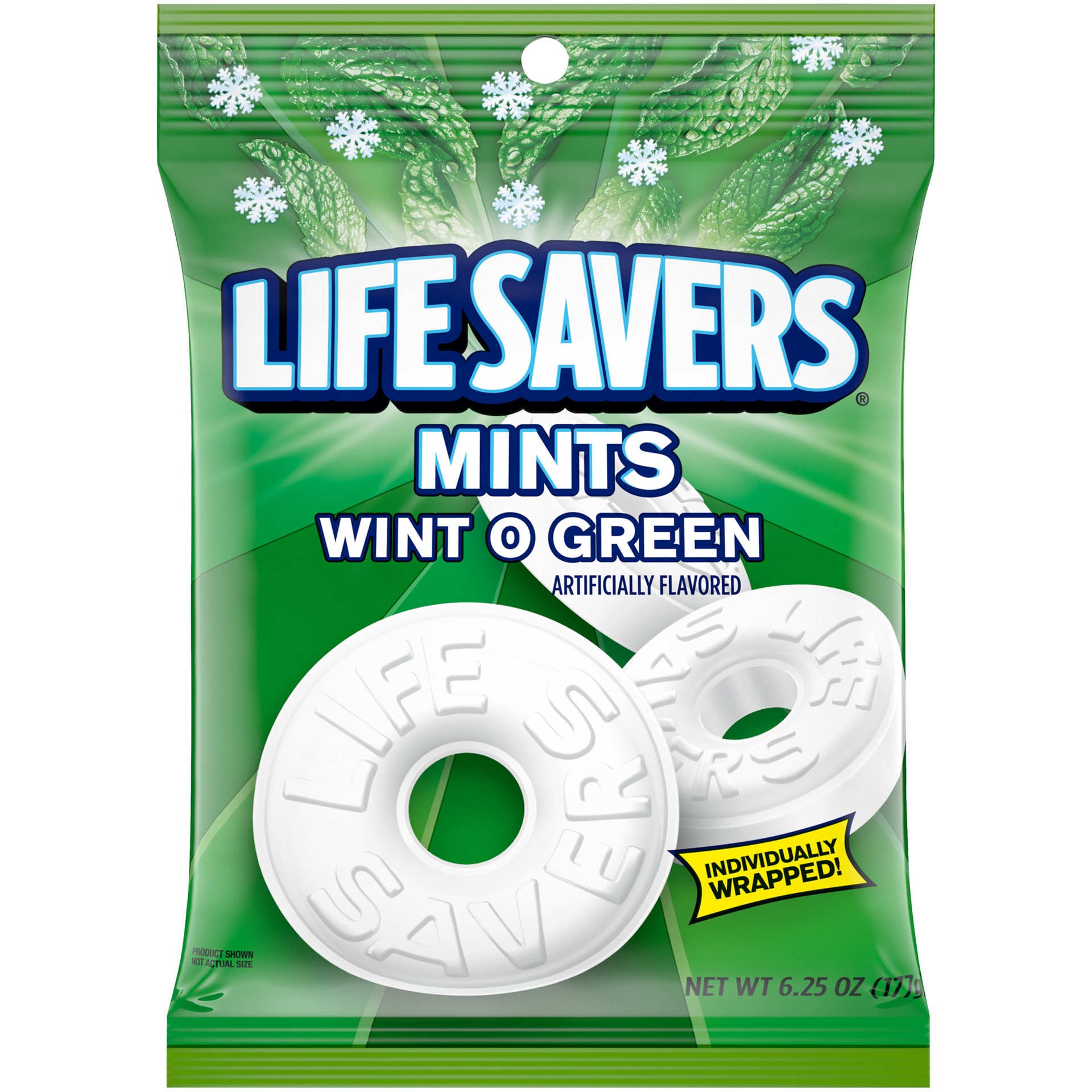 slide 1 of 8, LIFE SAVERS Wint-O-Green Breath Mints Hard Candy, 6.25 oz Bag, 6.25 oz