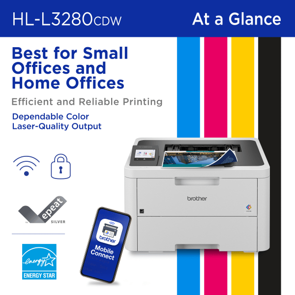 slide 2 of 8, Brother Hl-L3280Cdw Wireless Compact Digital Laser Color Printer With Refresh Ez Print Eligibility, 1 ct