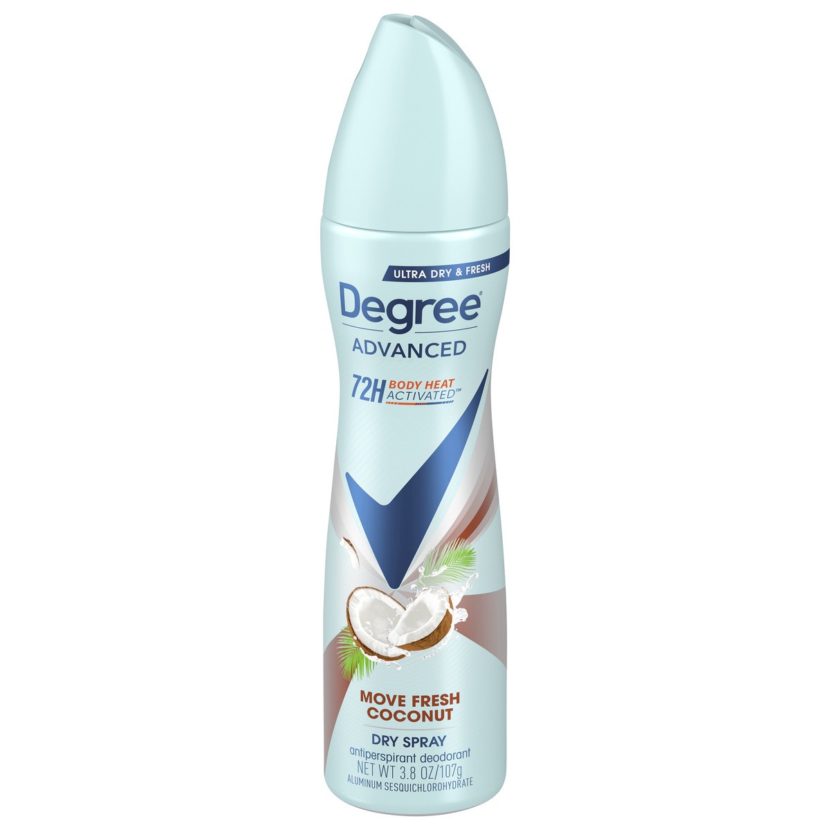 slide 1 of 9, Degree Coconut & Hibiscus Antiperspirant Deodorant Dry Spray, 3.8 oz