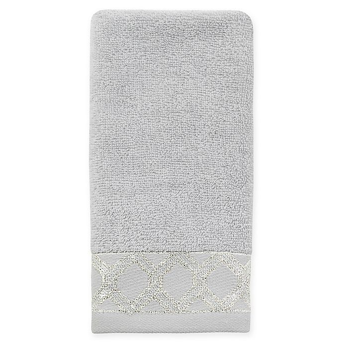 slide 1 of 1, Croscill Gwynn Fingertip Towel - Silver, 1 ct