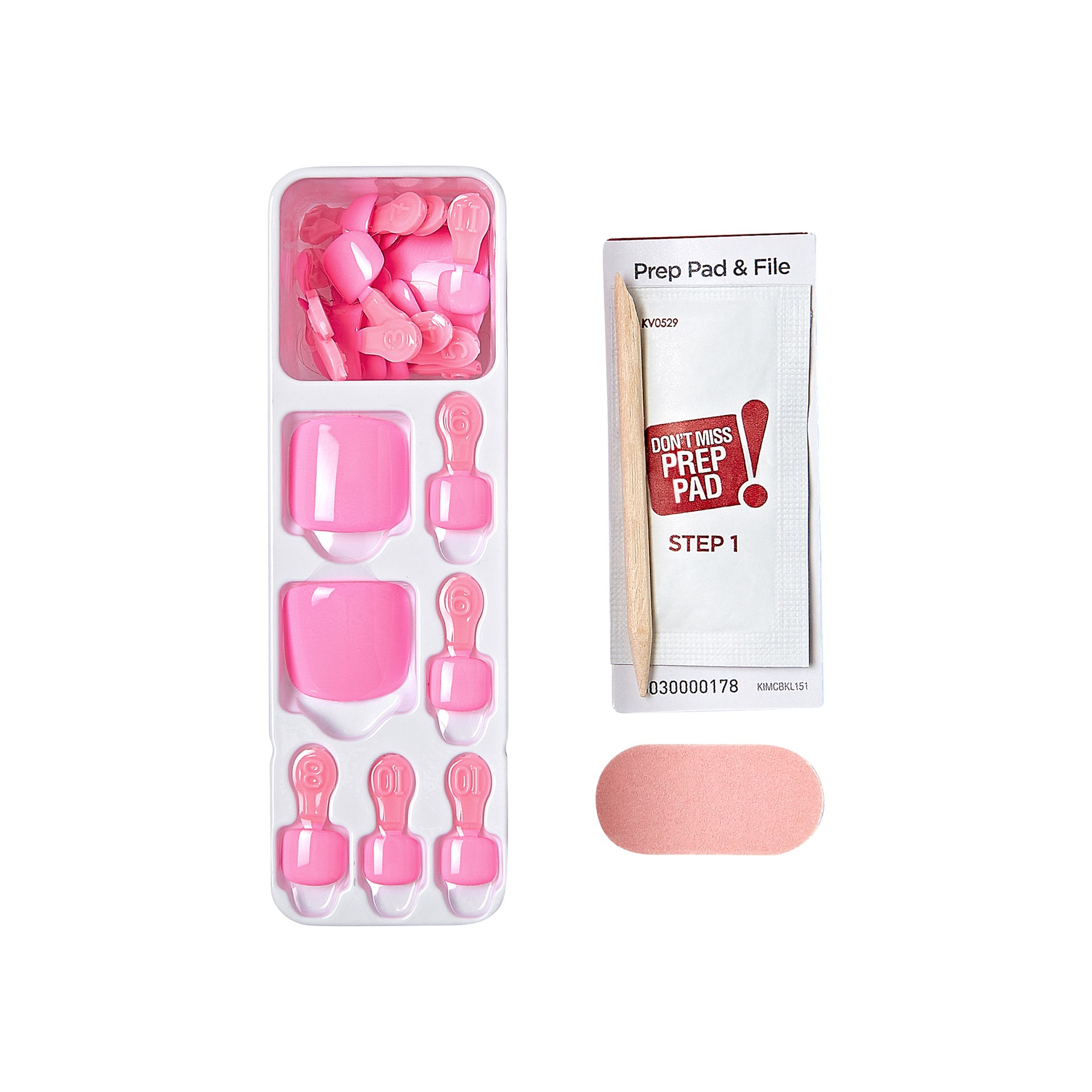 slide 3 of 5, imPRESS Color Press-On Toenails, No Glue Needed, Neon Orange, Square, 27 Ct., 28 pc