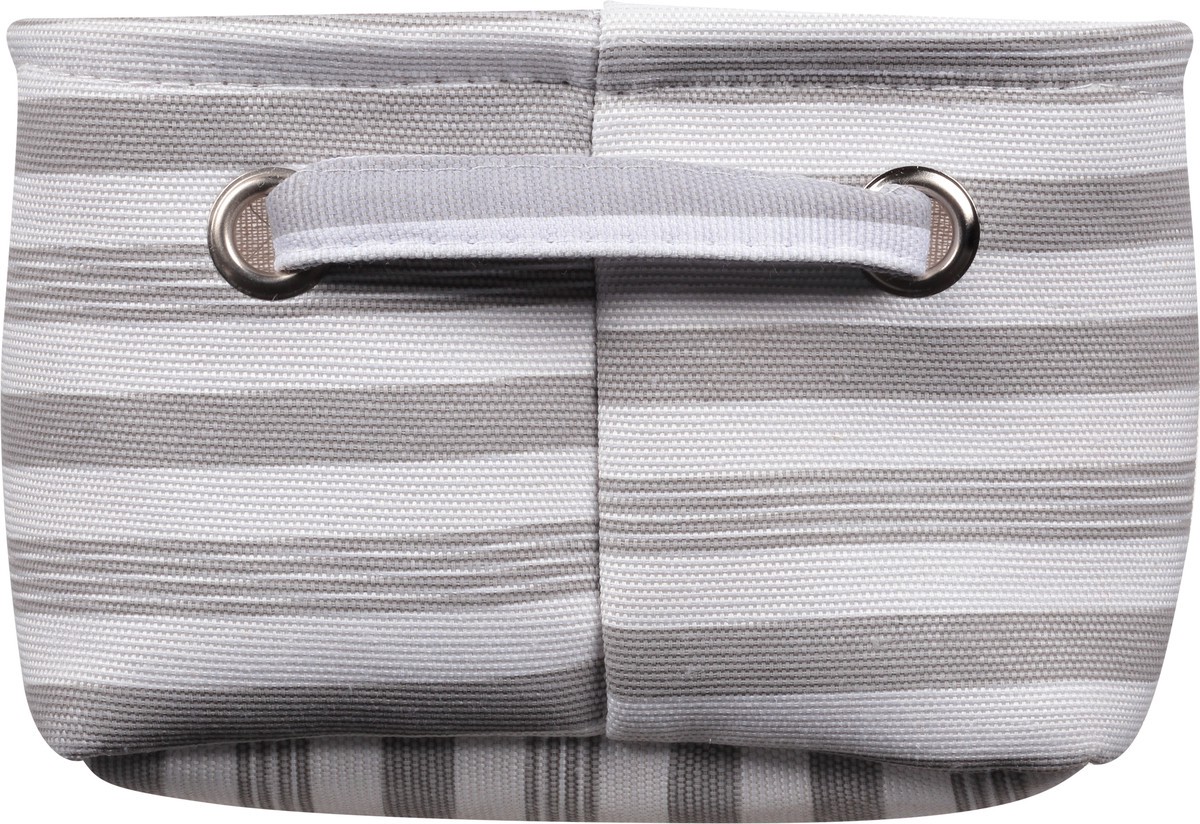 slide 5 of 9, Whitmor Small Fabric Tote with Liner, Grey Stripe, 1 ct