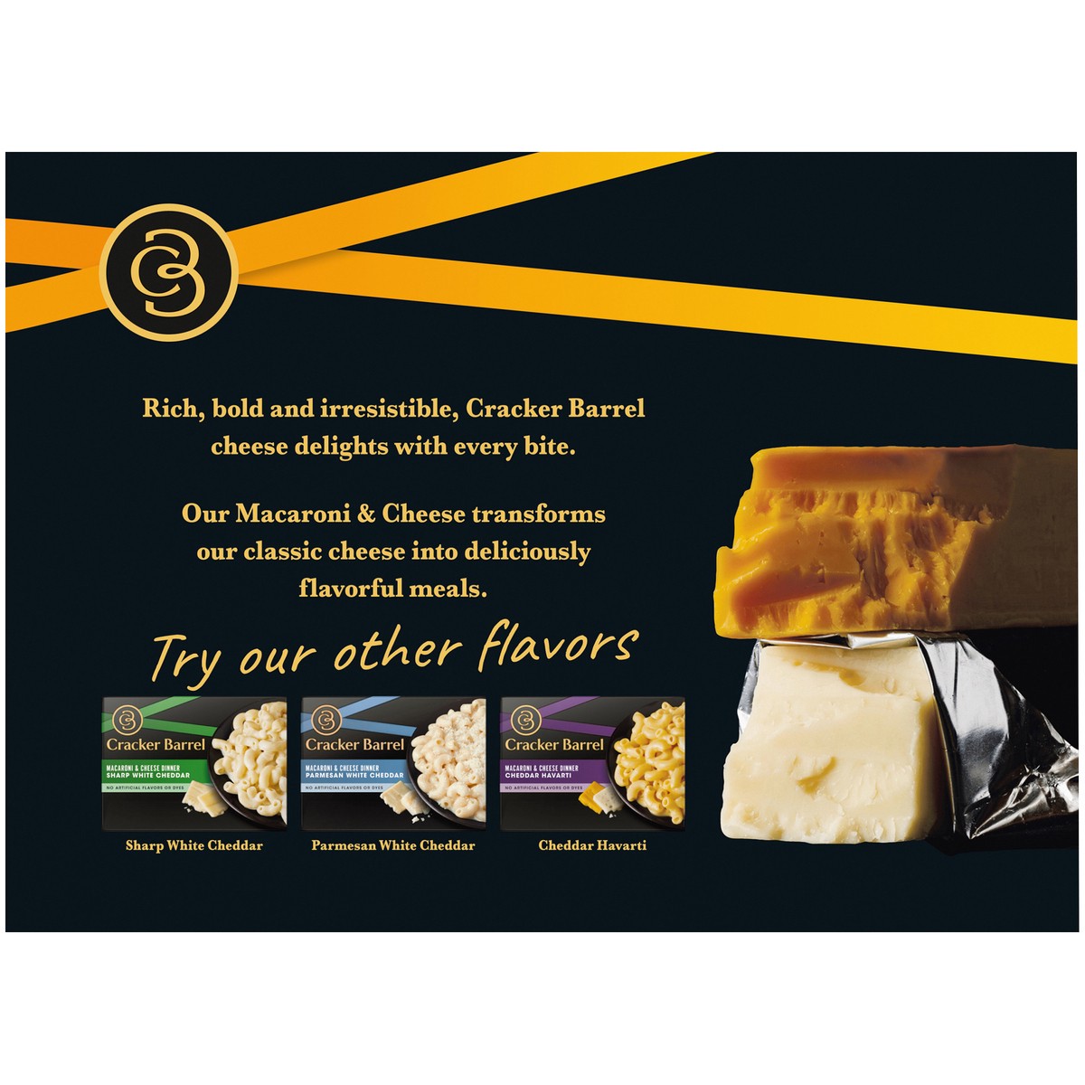 slide 4 of 9, Cracker Barrel Sharp Cheddar Macaroni & Cheese Dinner, 14 oz Box, 14 oz