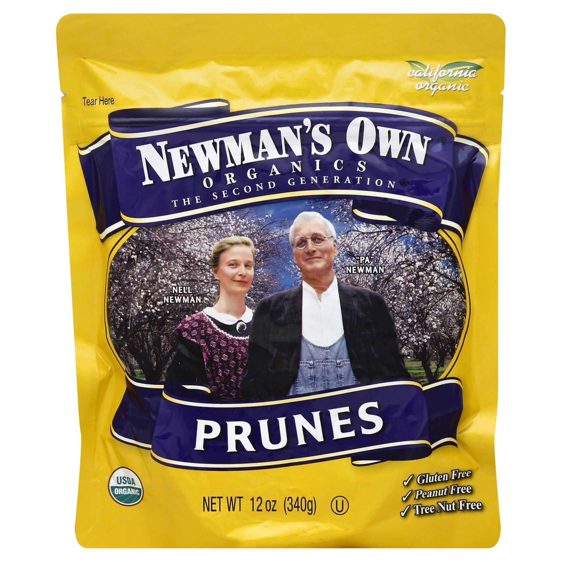 slide 1 of 1, Newman's Own Organic California Prunes, 12 oz