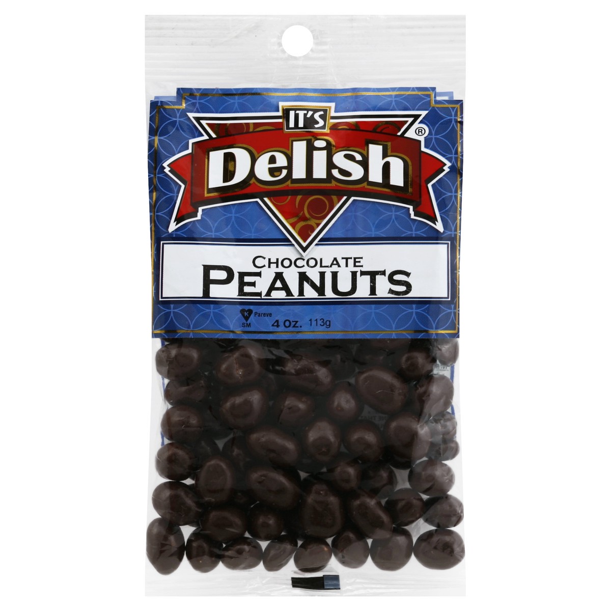 slide 3 of 3, It's Delish Chocolate Peanuts 4 oz, 4 oz