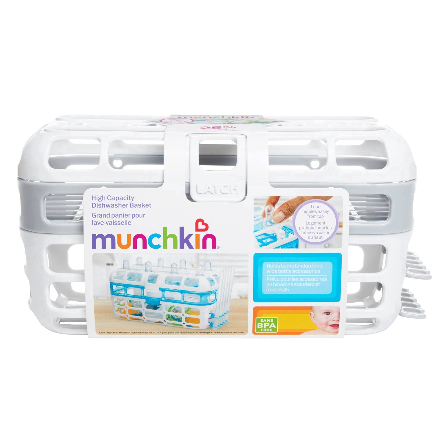 slide 4 of 40, Munchkin Deluxe Dishwasher Basket - Gray, 1 ct