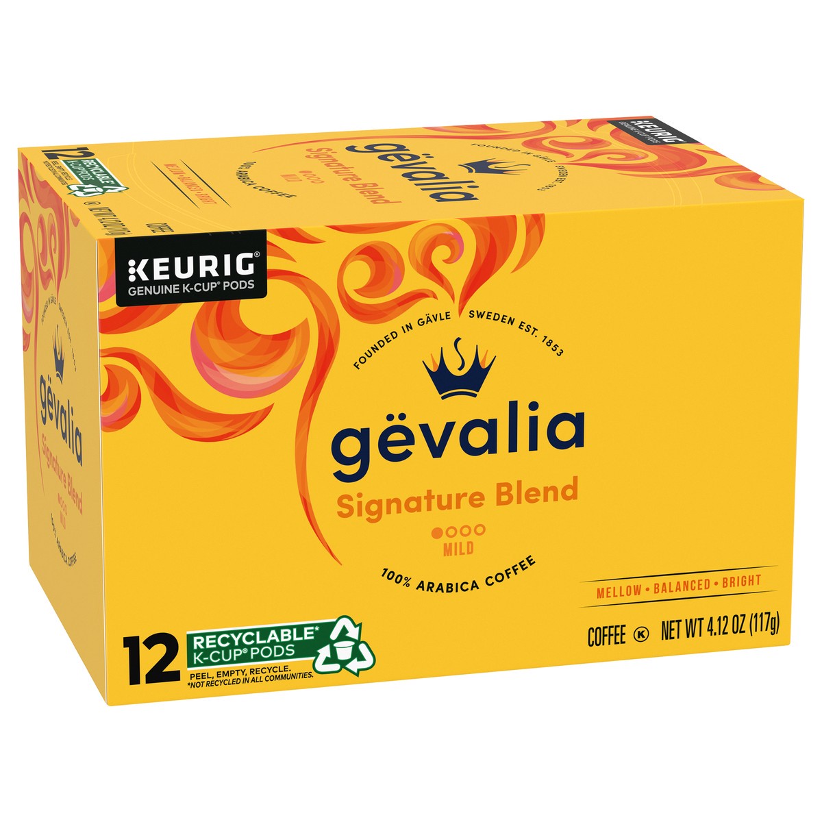 slide 2 of 9, Gevalia Signature Blend Mild Light Roast K-Cup Coffee Pods, 12 ct Box, 12 ct