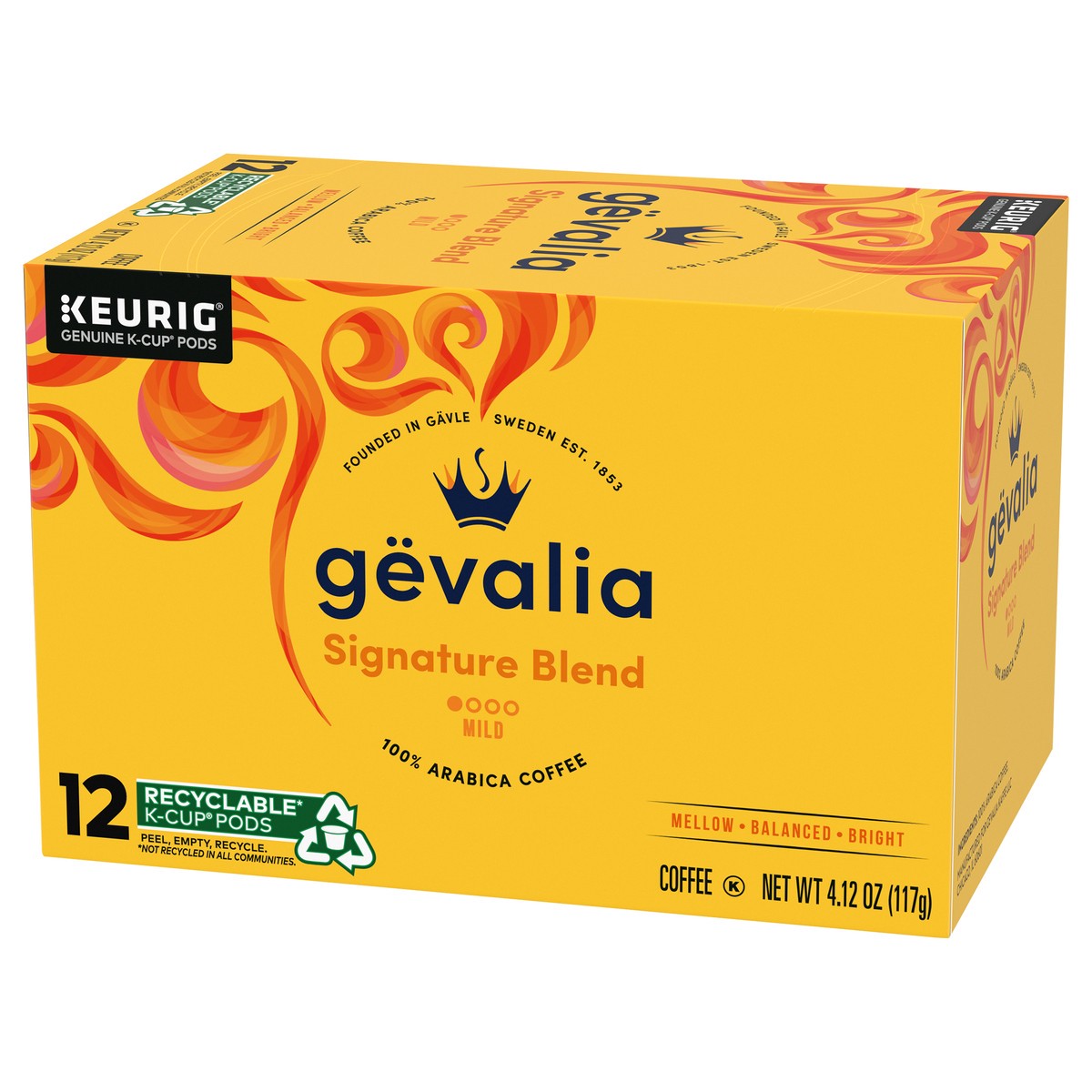 slide 7 of 9, Gevalia Signature Blend Mild Light Roast K-Cup Coffee Pods, 12 ct Box, 12 ct