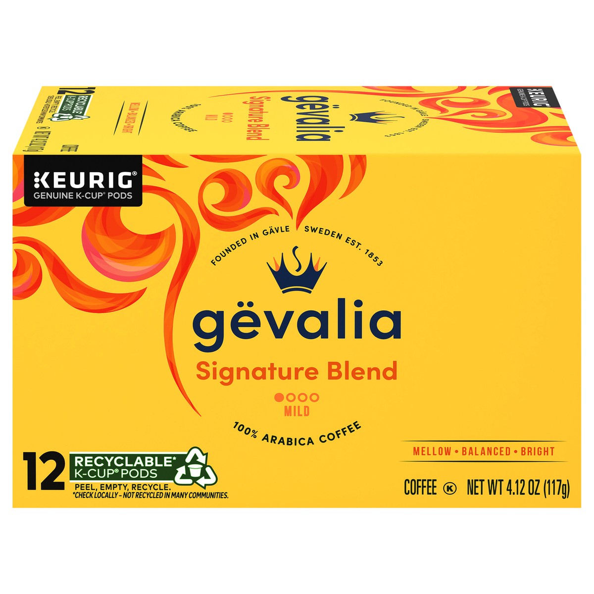 slide 1 of 9, Gevalia Signature Blend Mild Light Roast K-Cup Coffee Pods, 12 ct Box, 12 ct
