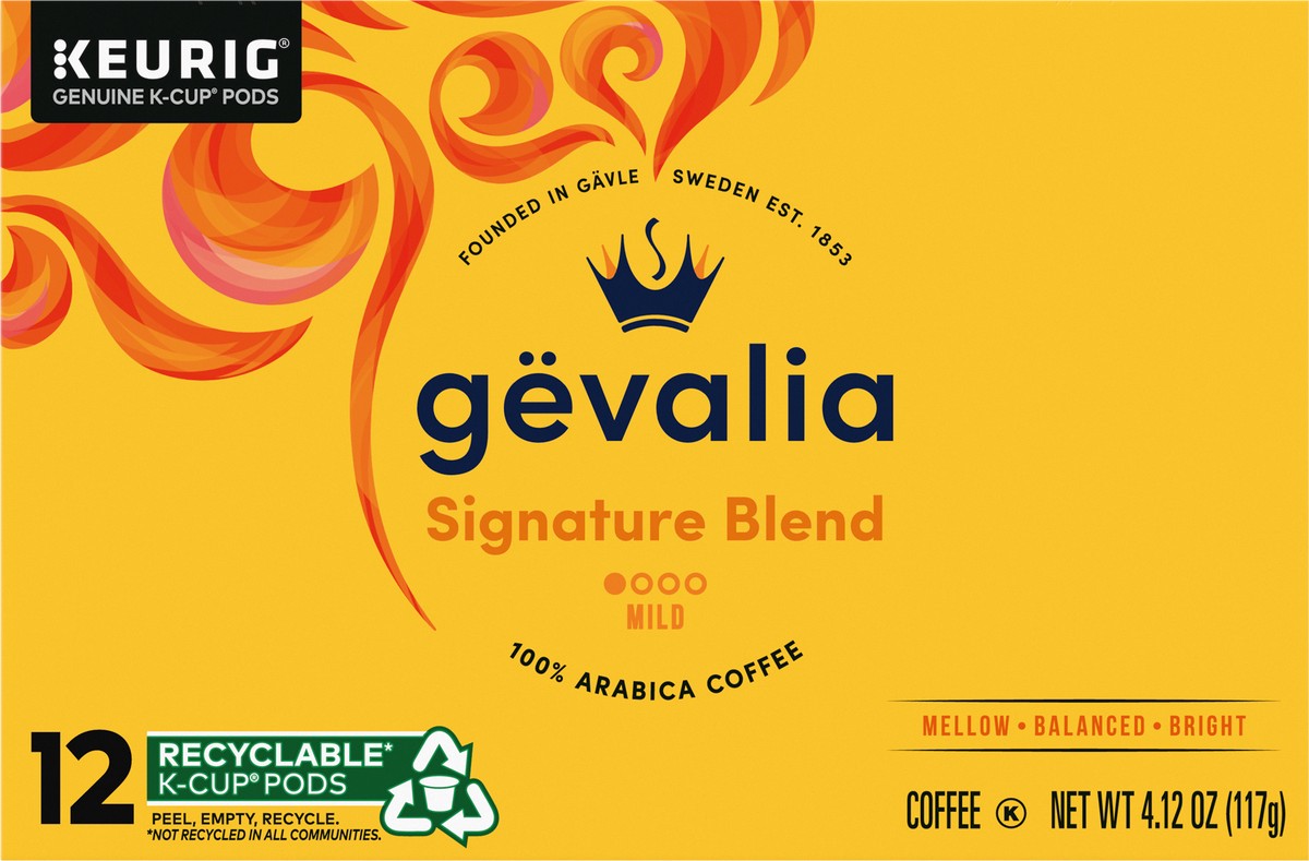 slide 5 of 9, Gevalia Signature Blend Mild Light Roast K-Cup Coffee Pods, 12 ct Box, 12 ct