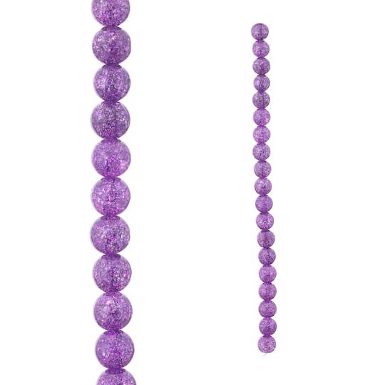 slide 1 of 3, Purple Crackled Quartz Round Beads, 10mm By Bead Landing, 10mm