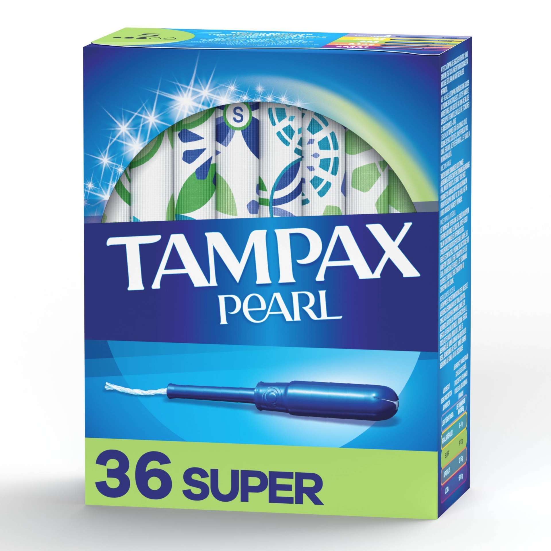slide 1 of 8, Tampax Pearl Super Absorbancy Tampons, 36 ct