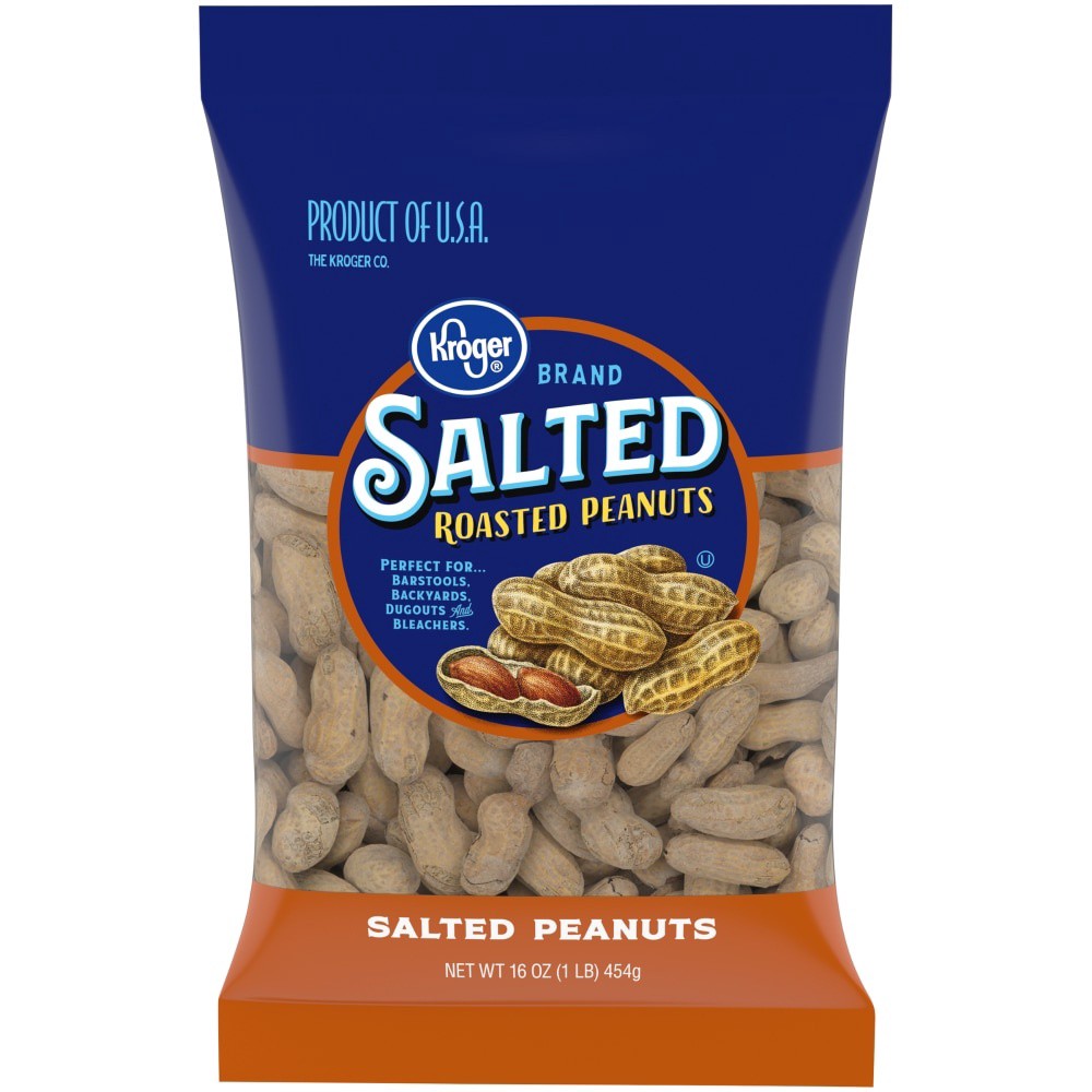 slide 1 of 3, Kroger Salted Roasted In-Shell Peanuts, 16 oz