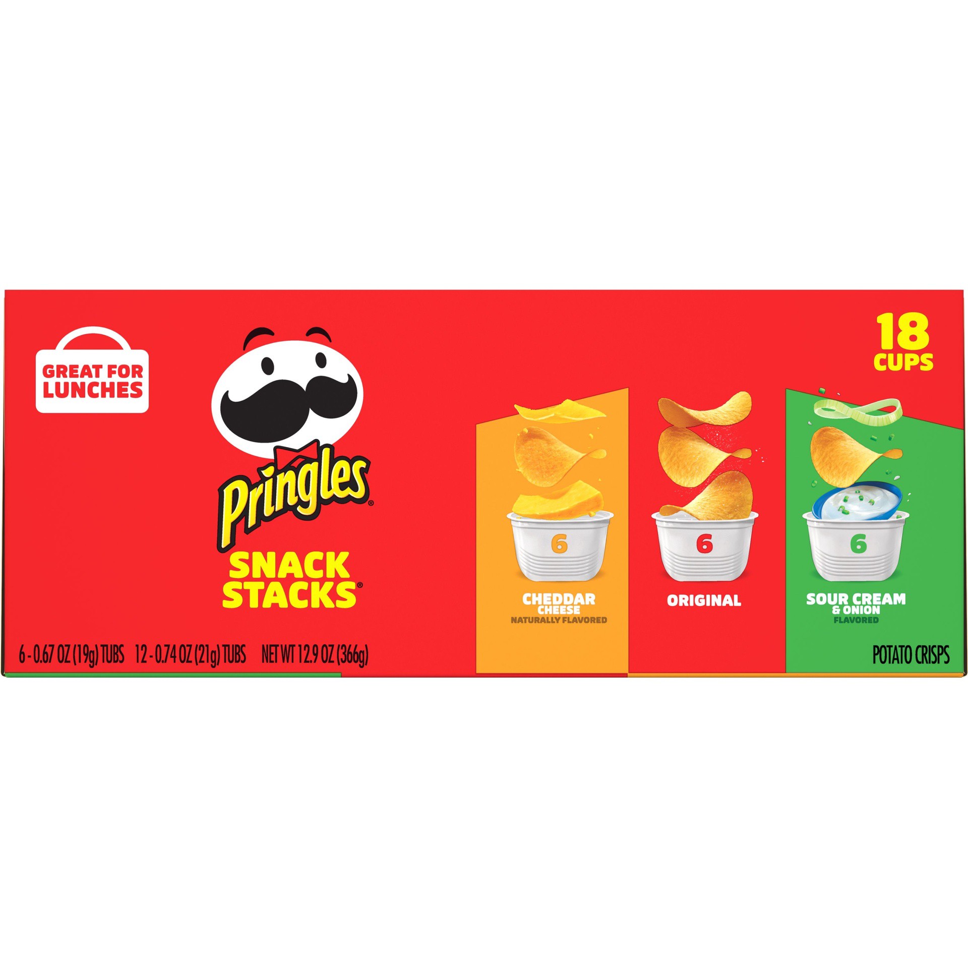 slide 6 of 6, Pringles Potato Crisps, Variety Pack, 18 ct