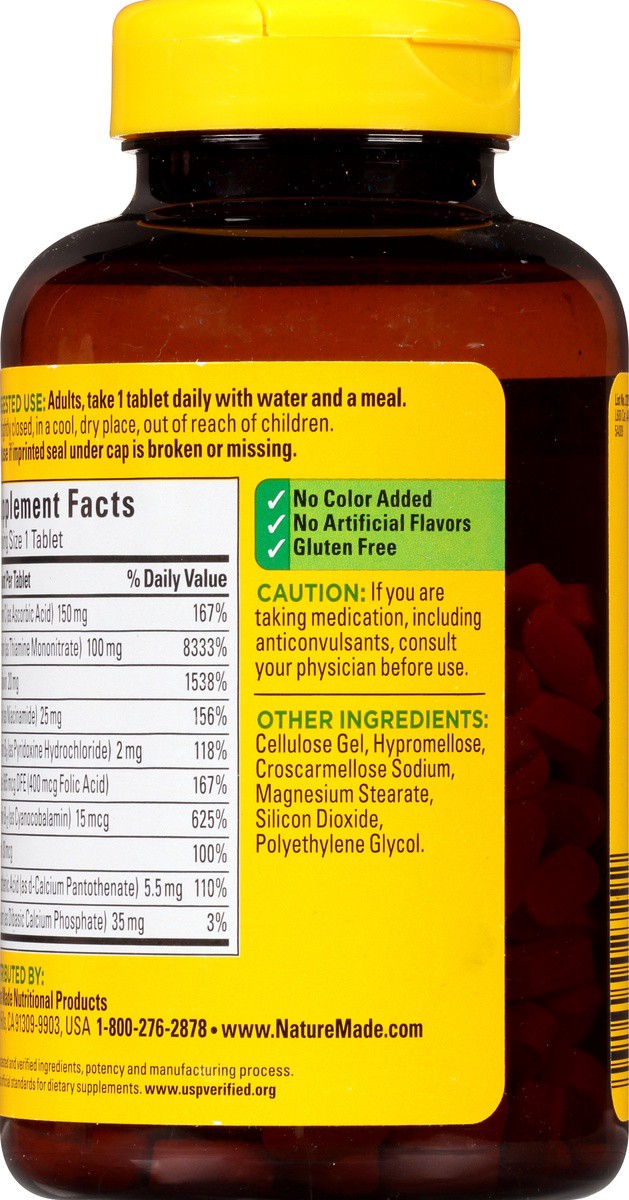 slide 9 of 9, Nature Made Super B Complex with Vitamin C and Folic Acid, Dietary Supplement for Immune Support, 360 Tablets, 360 Day Supply, 360 ct