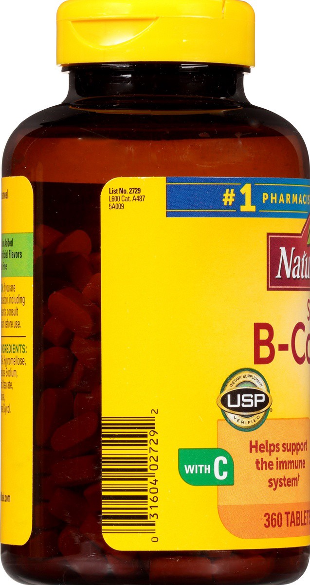 slide 8 of 9, Nature Made Super B Complex with Vitamin C and Folic Acid, Dietary Supplement for Immune Support, 360 Tablets, 360 Day Supply, 360 ct