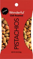 Wonderful Pistachios, No Shells Chili Roasted Nuts, 2.25 Ounce Bag