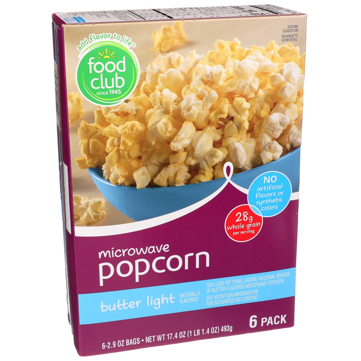 slide 2 of 9, Food Club Butter Light Microwave Popcorn, 17.4 oz