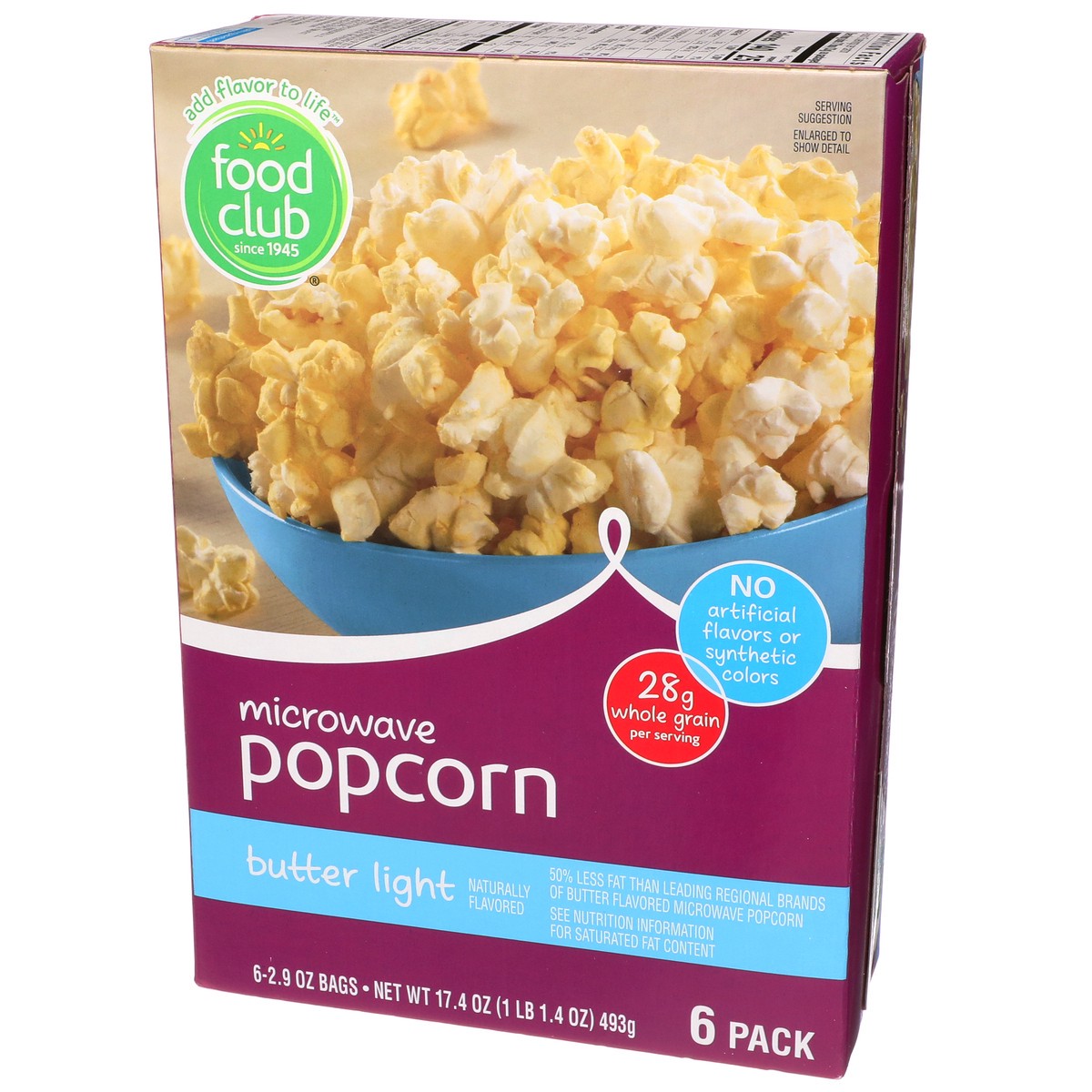 slide 3 of 9, Food Club Butter Light Microwave Popcorn, 17.4 oz