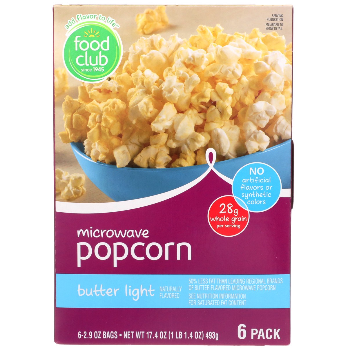 slide 8 of 9, Food Club Butter Light Microwave Popcorn, 17.4 oz