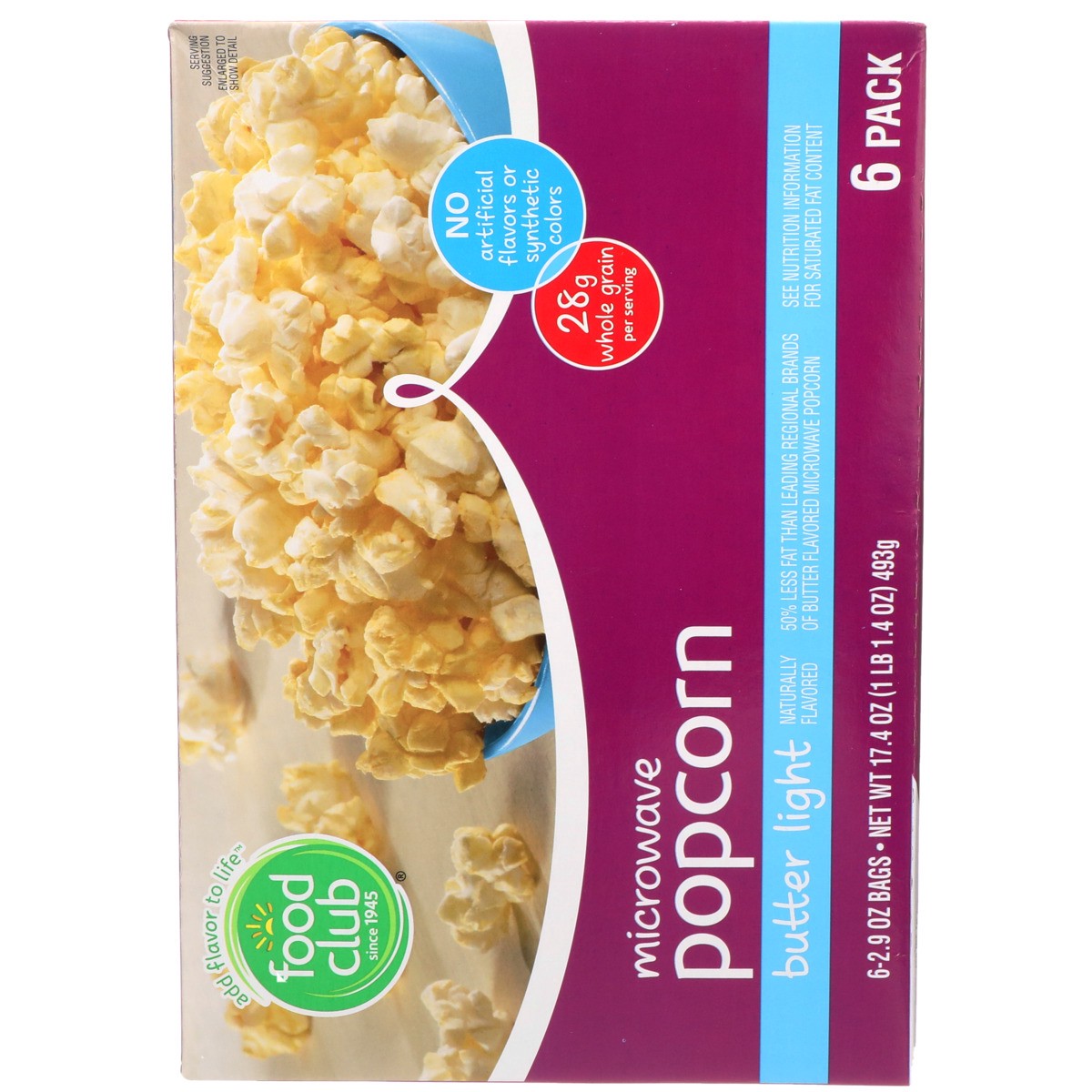 slide 9 of 9, Food Club Butter Light Microwave Popcorn, 17.4 oz