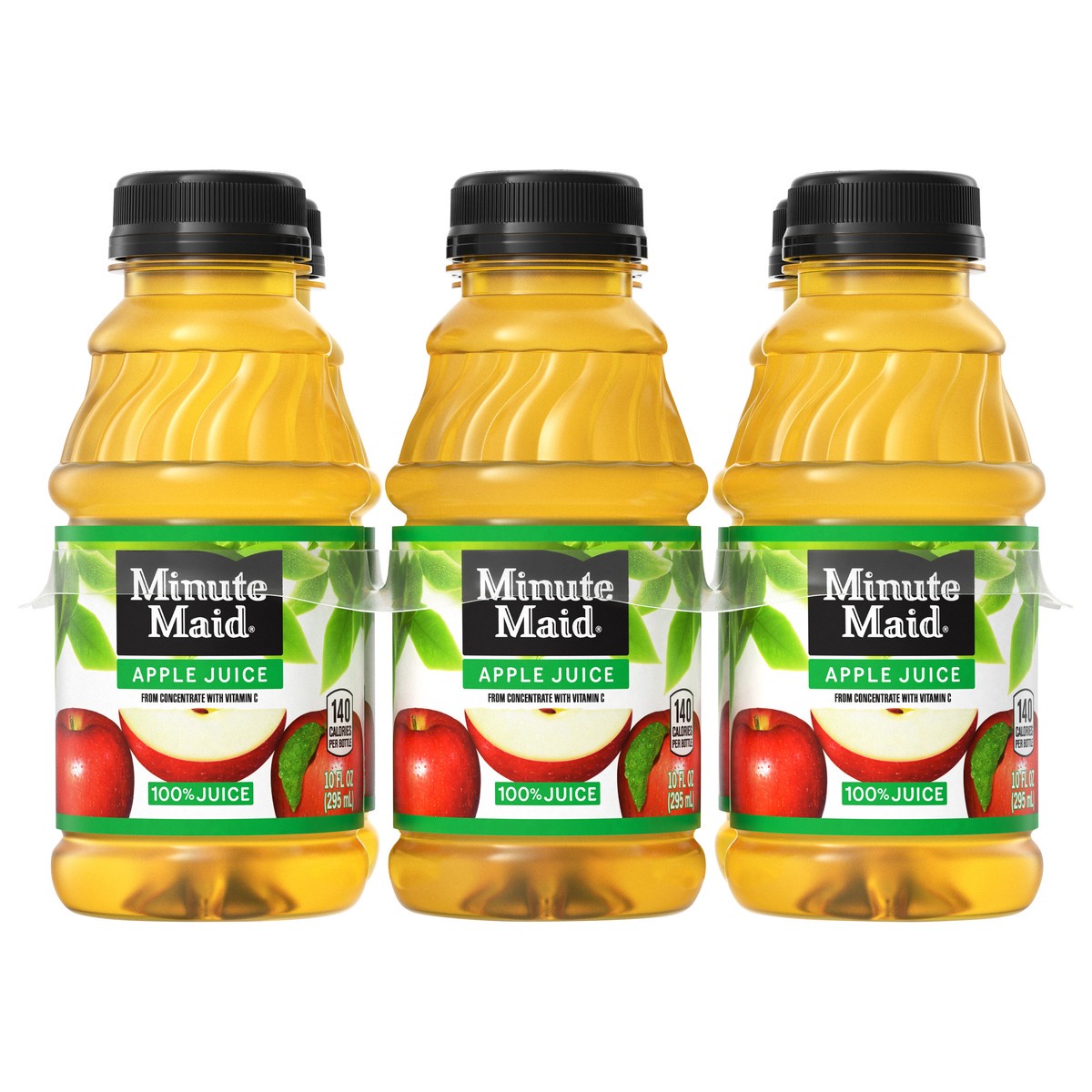 slide 1 of 1, Minute Maid Apple Juice Bottles, 10 fl oz, 6 Pack, 6 ct