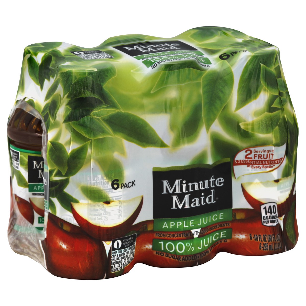 slide 1 of 1, Minute Maid Apple Juice with vitamin C, Fruit Juice Drink, 10 fl oz, 6 Pack, 6 ct; 10 fl oz