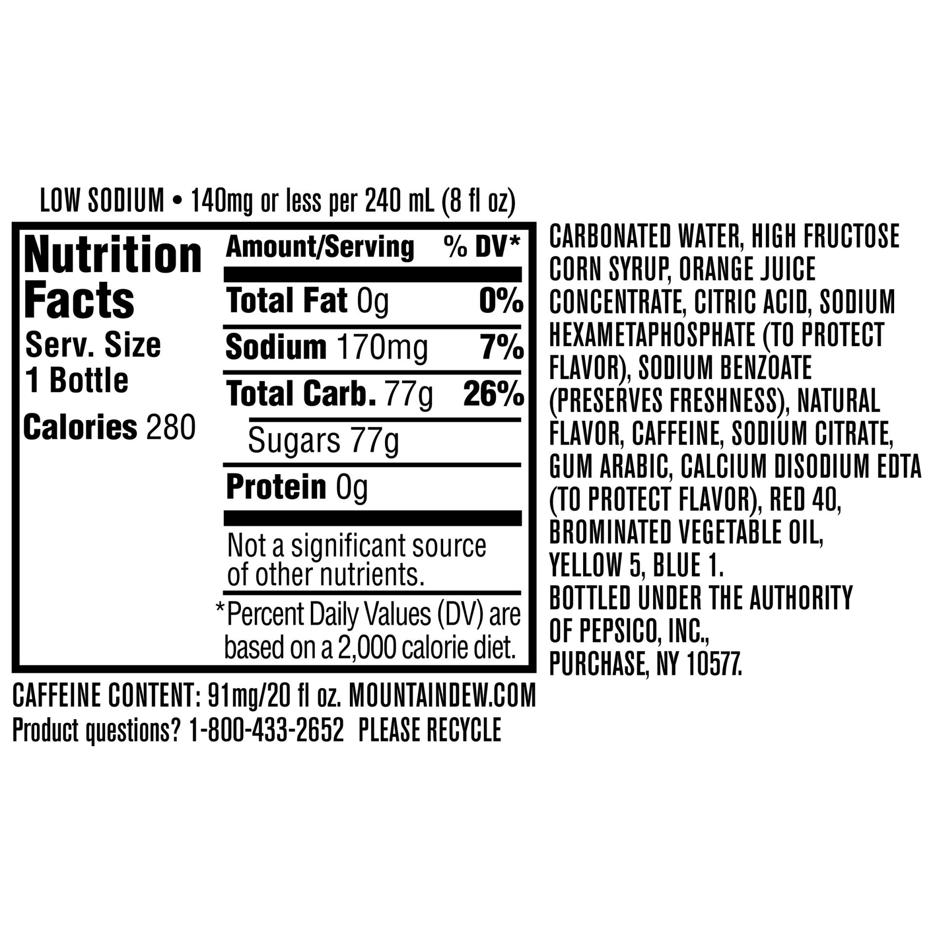 slide 2 of 2, Mountain Dew Code Red Soda Cherry 20 Fl Oz, 20 fl oz