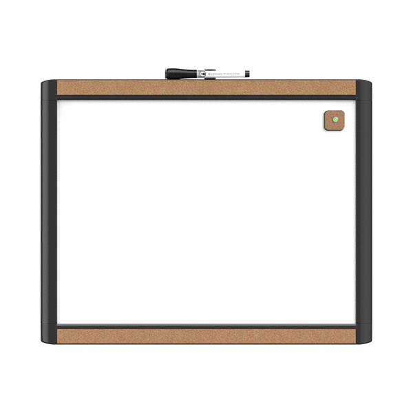 slide 1 of 1, U Brands Pin-It Dry Erase Board, 20 x 16" - Plastic And Cork Frame, 16 in