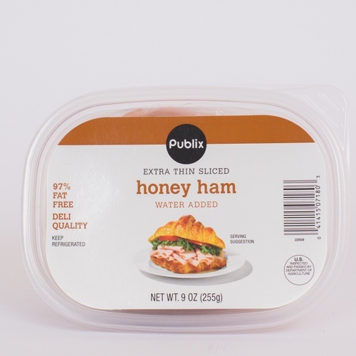 slide 1 of 1, Publix Extra Thin Sliced Honey Ham, 9 oz