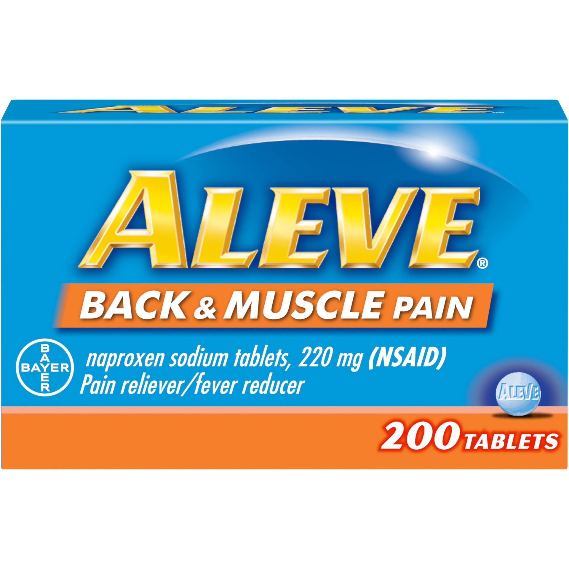 slide 1 of 6, Aleve Back & Muscle Pain Tablets 220Mg, 200 ct