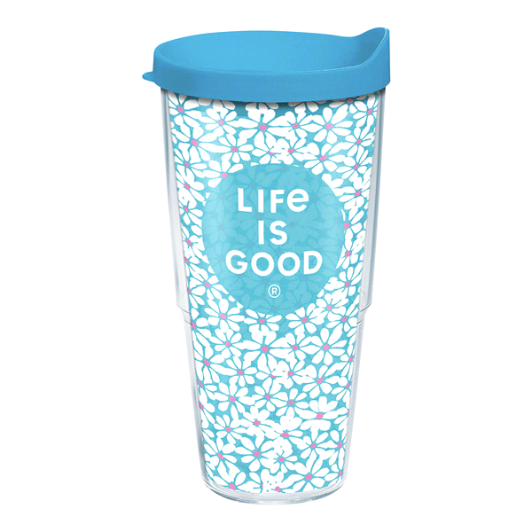 slide 1 of 1, Tervis Life is Good Small Daisies Tumbler with Travel Lid, 24 oz