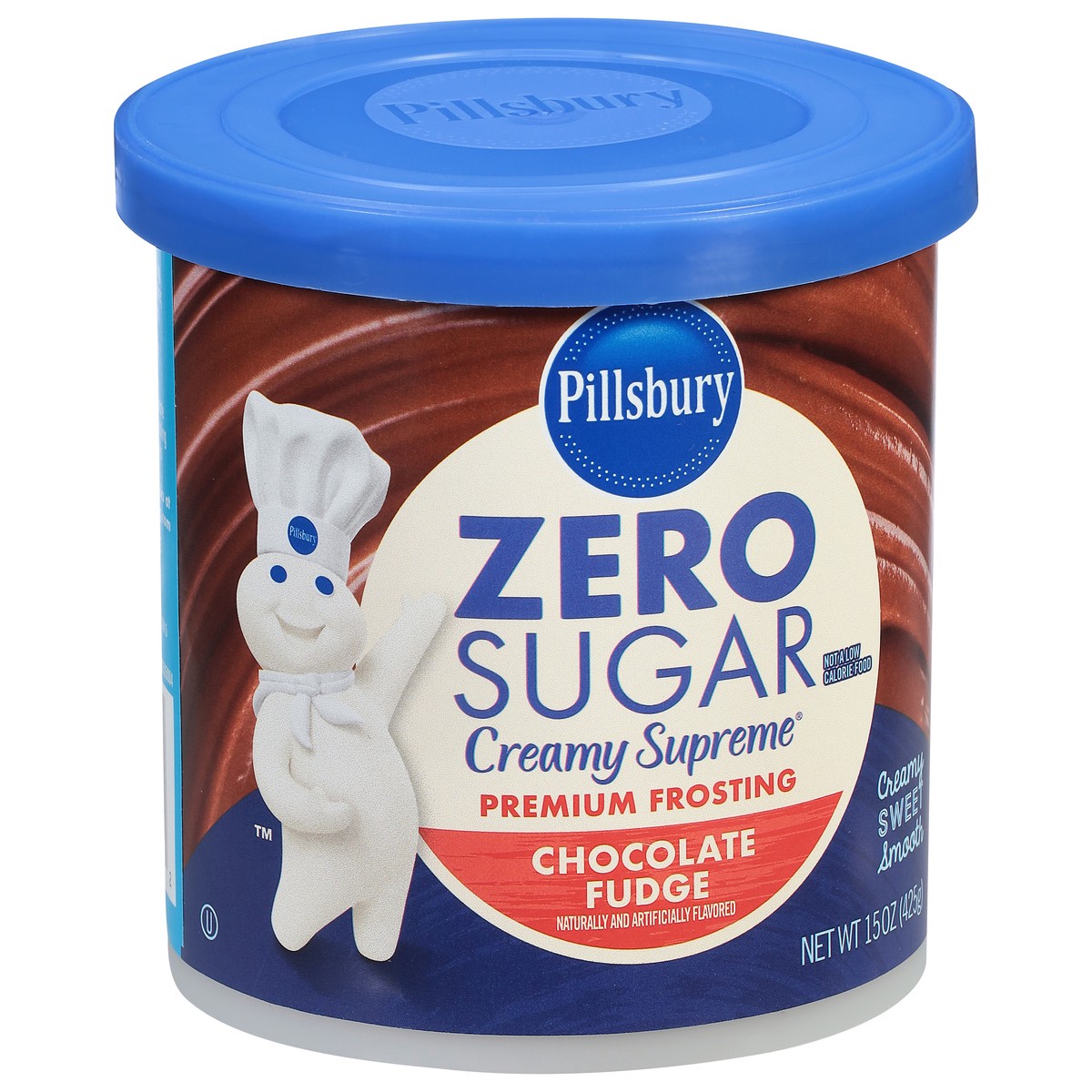 slide 3 of 9, Pillsbury Creamy Supreme Zero Sugar Premium Chocolate Fudge Frosting 15 oz, 15 oz