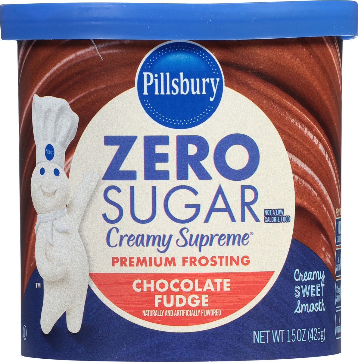 slide 9 of 9, Pillsbury Creamy Supreme Zero Sugar Premium Chocolate Fudge Frosting 15 oz, 15 oz