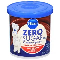 Pillsbury Creamy Supreme Zero Sugar Premium Chocolate Fudge Frosting 15 oz