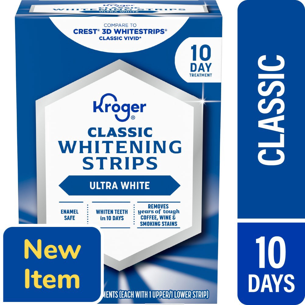slide 1 of 1, Kroger® Classic Ultra White Whitening Strips, 20 ct, 20 ct