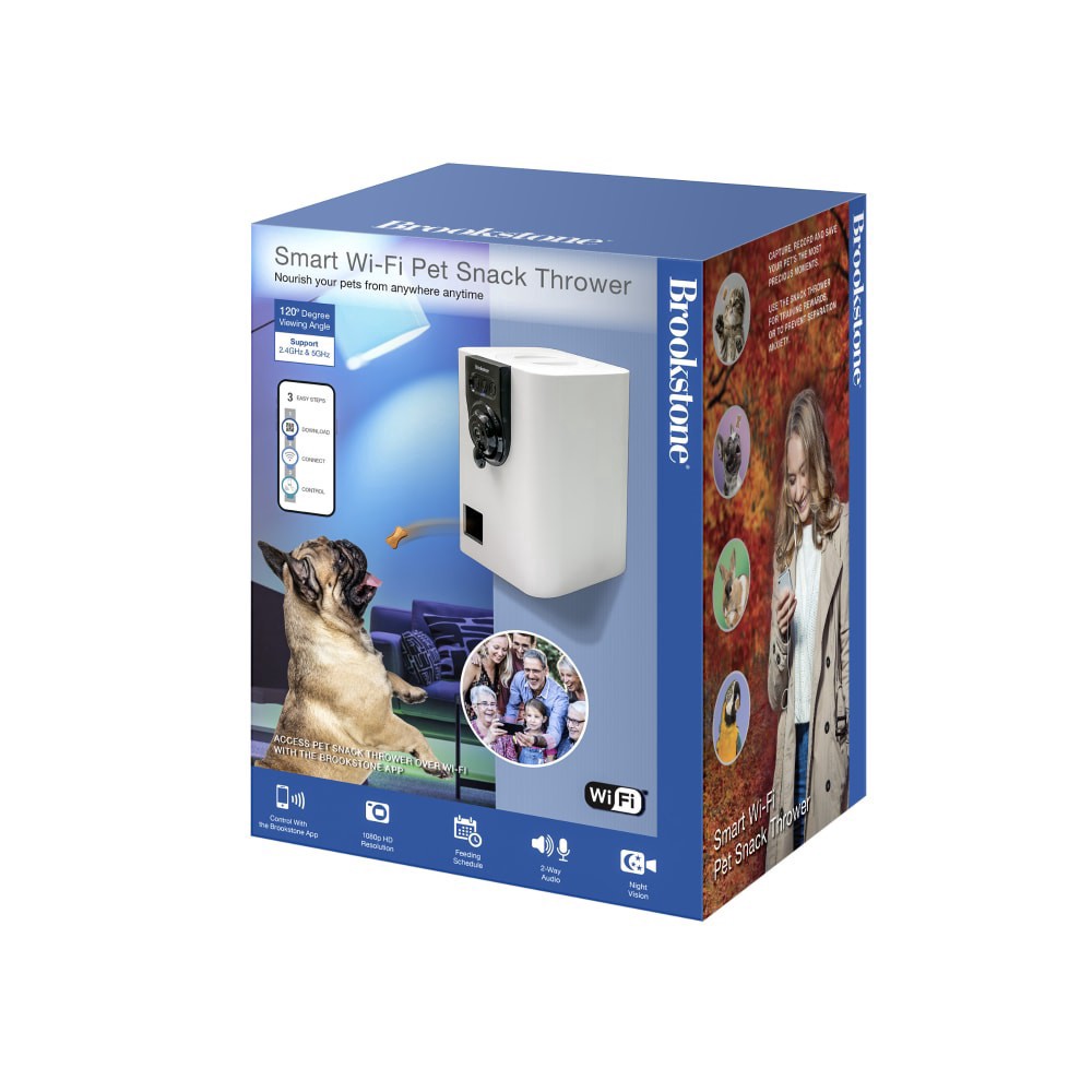 slide 2 of 2, Bytech Brookstone® Smart Wi-Fi Pet Snack Thrower, 1 ct