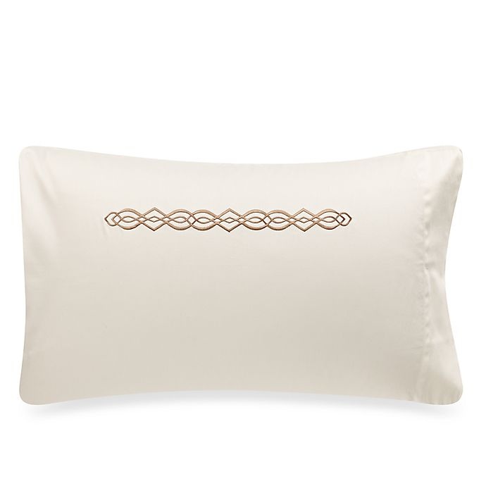 slide 1 of 1, Frette At Home Boho Embroidery Standard Pillow Sham - Ivory/Caramel, 1 ct