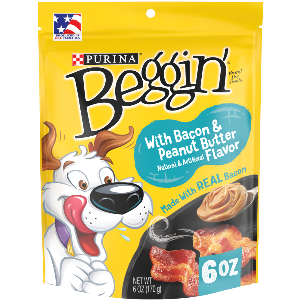 slide 1 of 1, Purina® Beggin'® Bacon & Peanut Butter Dog Treats, 6 oz, 6 oz