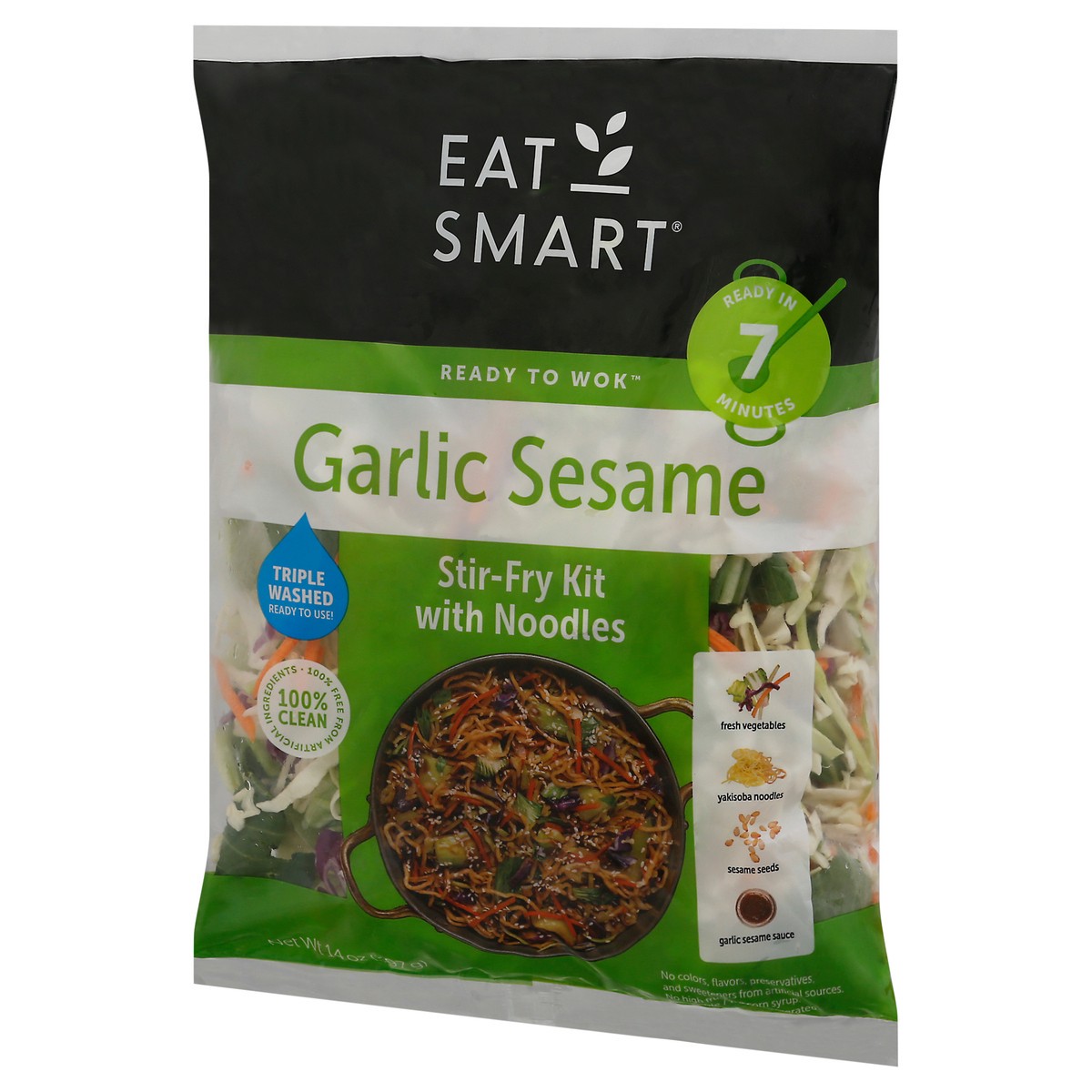 slide 2 of 10, Eat Smart Ready To Wok Garlic Sesame Stir-Fry Kit With Noodles 14 oz Bag, 14 oz
