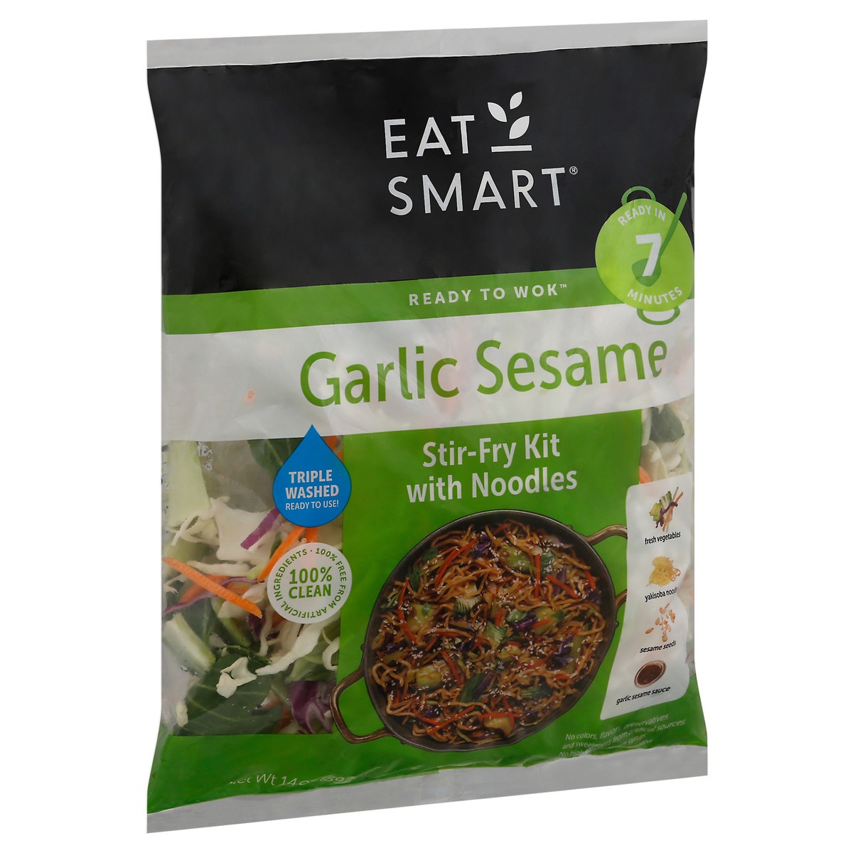 slide 10 of 10, Eat Smart Ready To Wok Garlic Sesame Stir-Fry Kit With Noodles 14 oz Bag, 14 oz