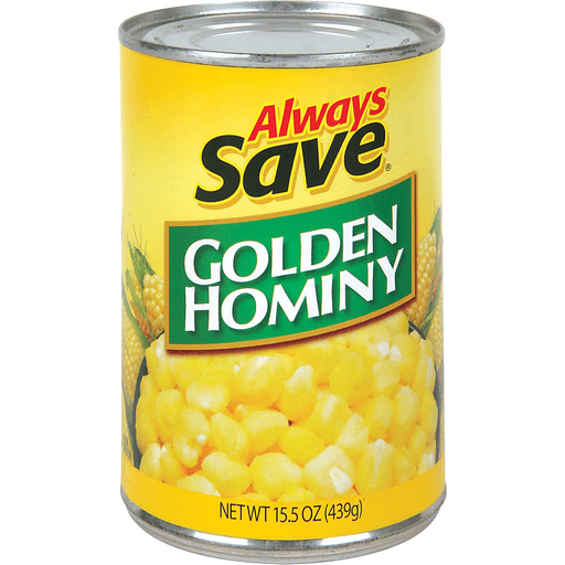 slide 1 of 1, Always Save Golden Hominy, 15.5 oz