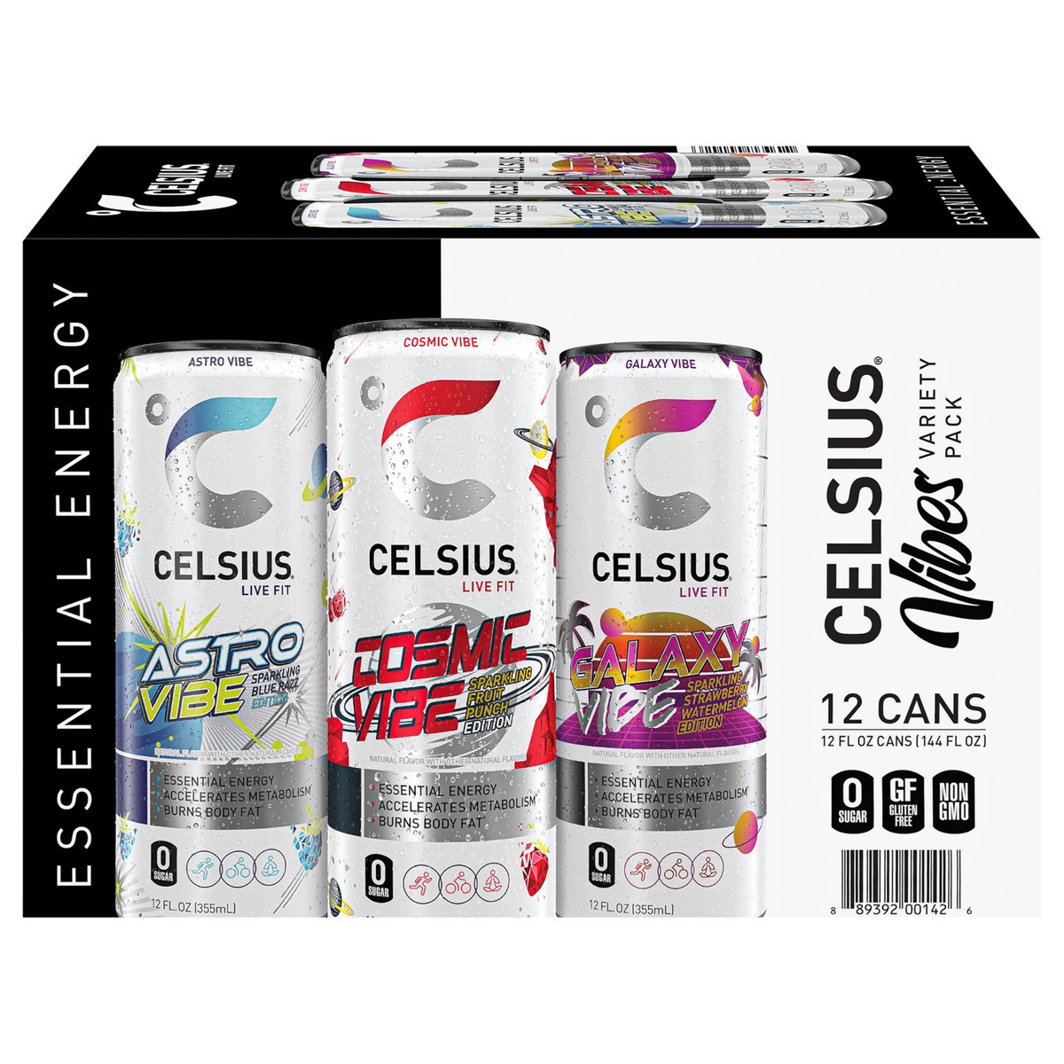slide 1 of 13, CELSIUS Live Fit Sparkling Energy Drink Variety 12 Fl Oz, 12 Count, 12 ct; 12 oz