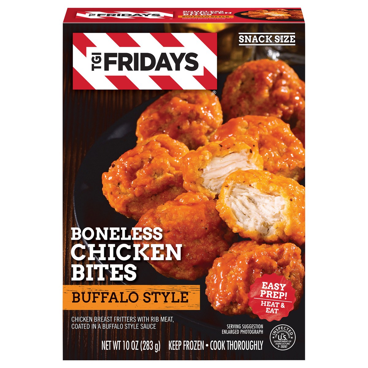 slide 1 of 9, T.G.I. Friday's TGI Fridays Frozen Appetizers Buffalo Style Boneless Chicken Bites, 10 oz. Box, 10 oz