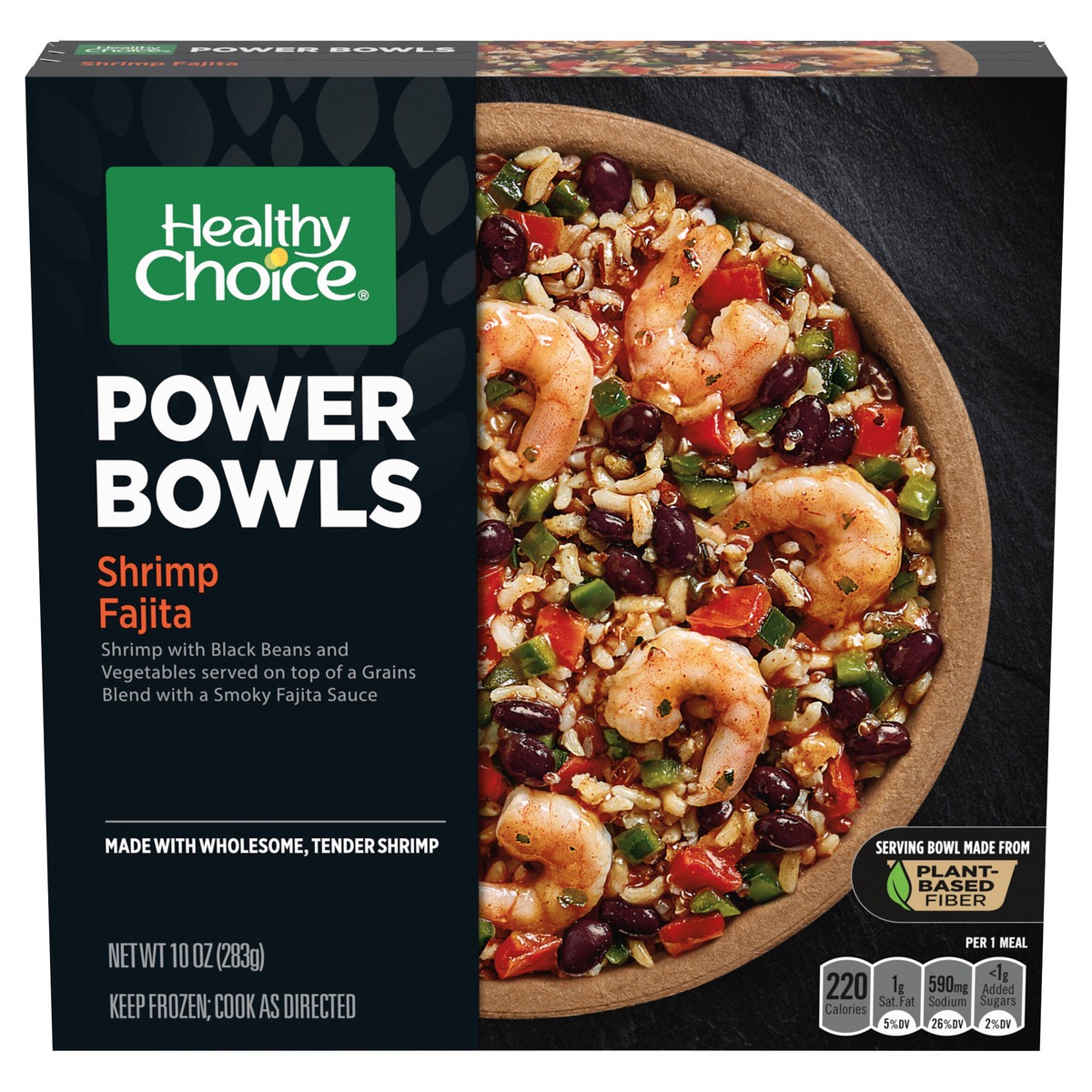 slide 1 of 14, Healthy Choice Power Bowls, Shrimp Fajita, Frozen Meal, 10 oz. Bowl, 10 oz