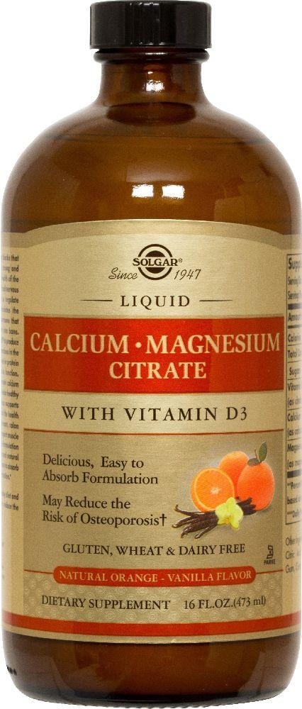 slide 1 of 1, Solgar Liquid Calcium Magnesium Citrate with Vitamin D3 - Natural Orange-Vanilla Flavor, 16 fl oz