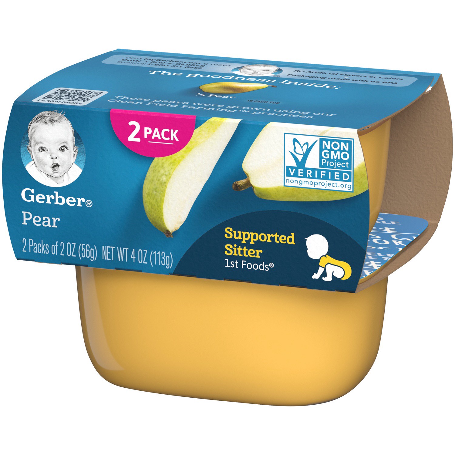 slide 7 of 9, Gerber Natural for Baby Pear Stage 1\, 2 - 2 oz Tubs, 4 oz