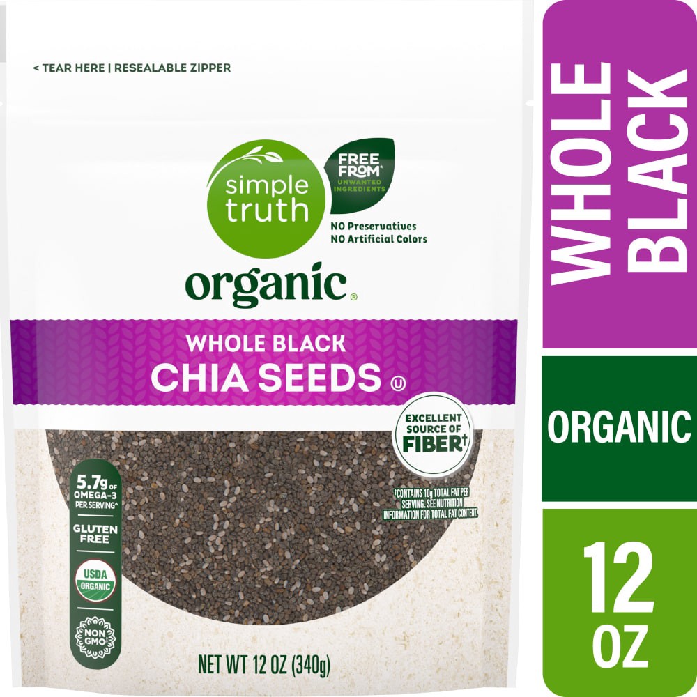 slide 1 of 2, Simple Truth Organic Black Chia Seeds, 12 oz