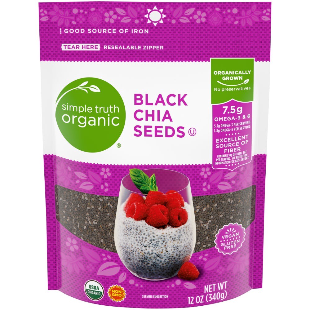 slide 1 of 4, Simple Truth Organic Black Chia Seeds, 12 oz